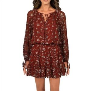 Le Marais Womens Floral Print Crochet Trim Mini Dress size small brand with tag